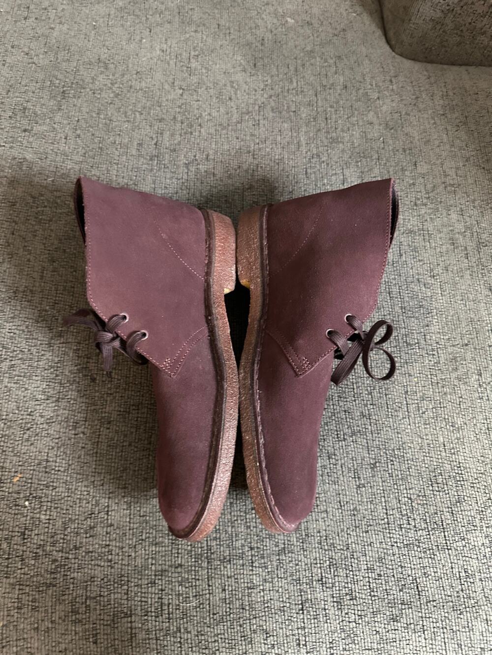 Clarks Originals Desert Boots in Burgundy Suede Chukka Boots Mens 12